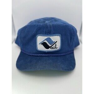 Vail Colorado Patch 1980s VTG CORDUROY Strap Back Imperial Caps Hat USA